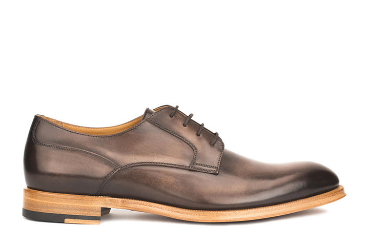 新品 Antonio Brecos \"made in italy\" derby Brecos men's derby shoes in brown hammered leather