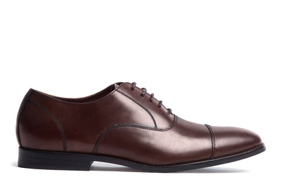 Dillon Lace-Up Cap Toe Oxford in Chestnut Side View