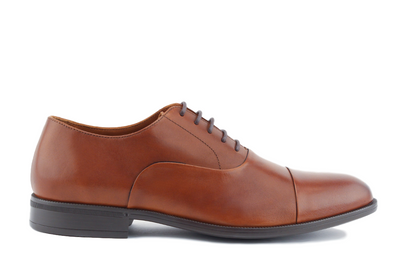 Douglas Men's Lace-Up Oxford in Cognac Side View 