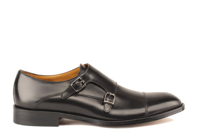 Jay Men's Double Monkstrap in Black Side View