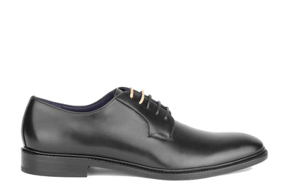 Lark Men's Lace-Up Derby in Black Side View