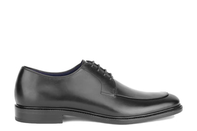 Renard Men's Apron Toe Dress Shoe in Black Side View